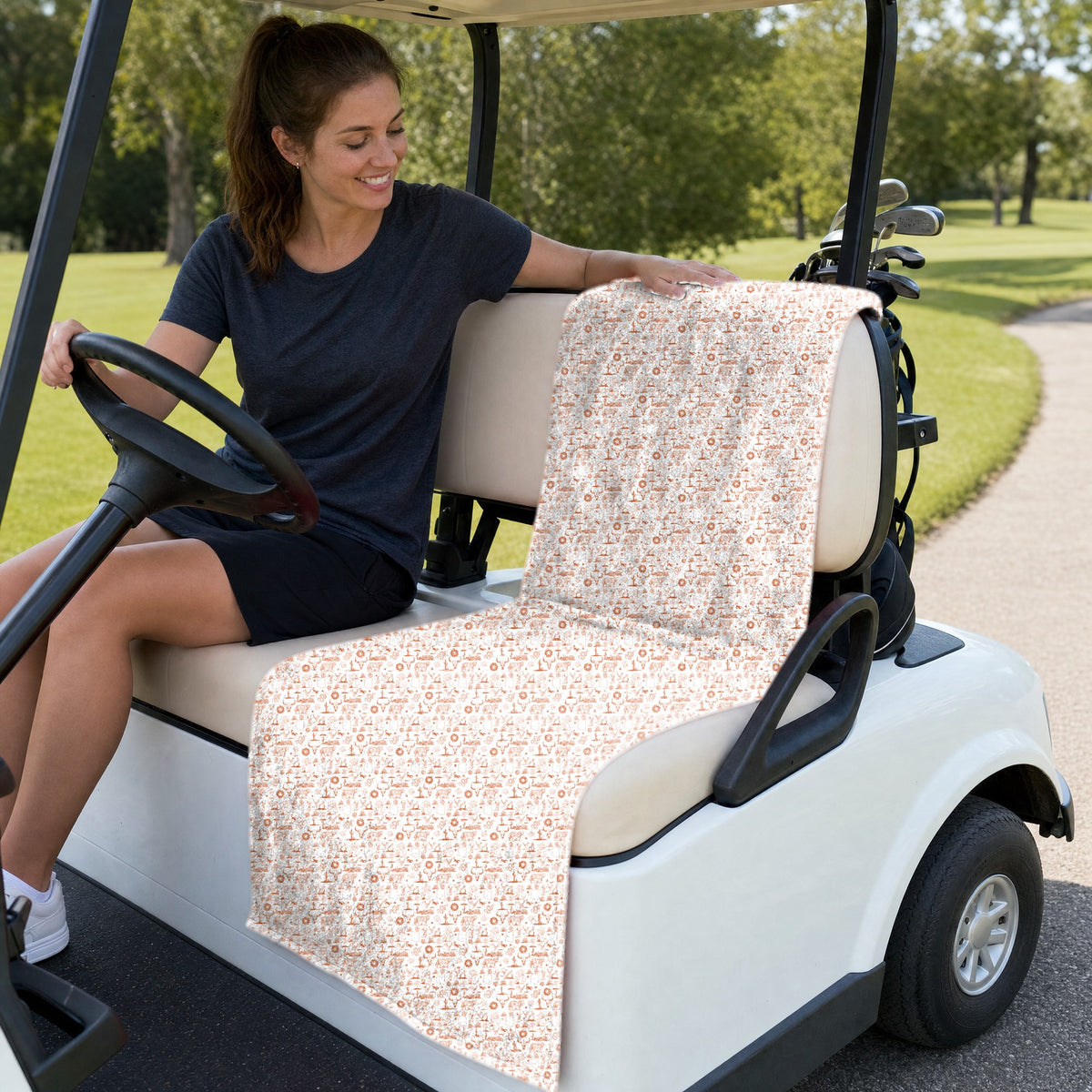 Desert Born Full-Size Towel & Car Seat Cover - On a Golf Cart Seat