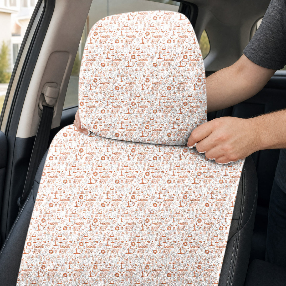 Desert Born Full-Size Towel & Car Seat Cover - Headrest Pocket