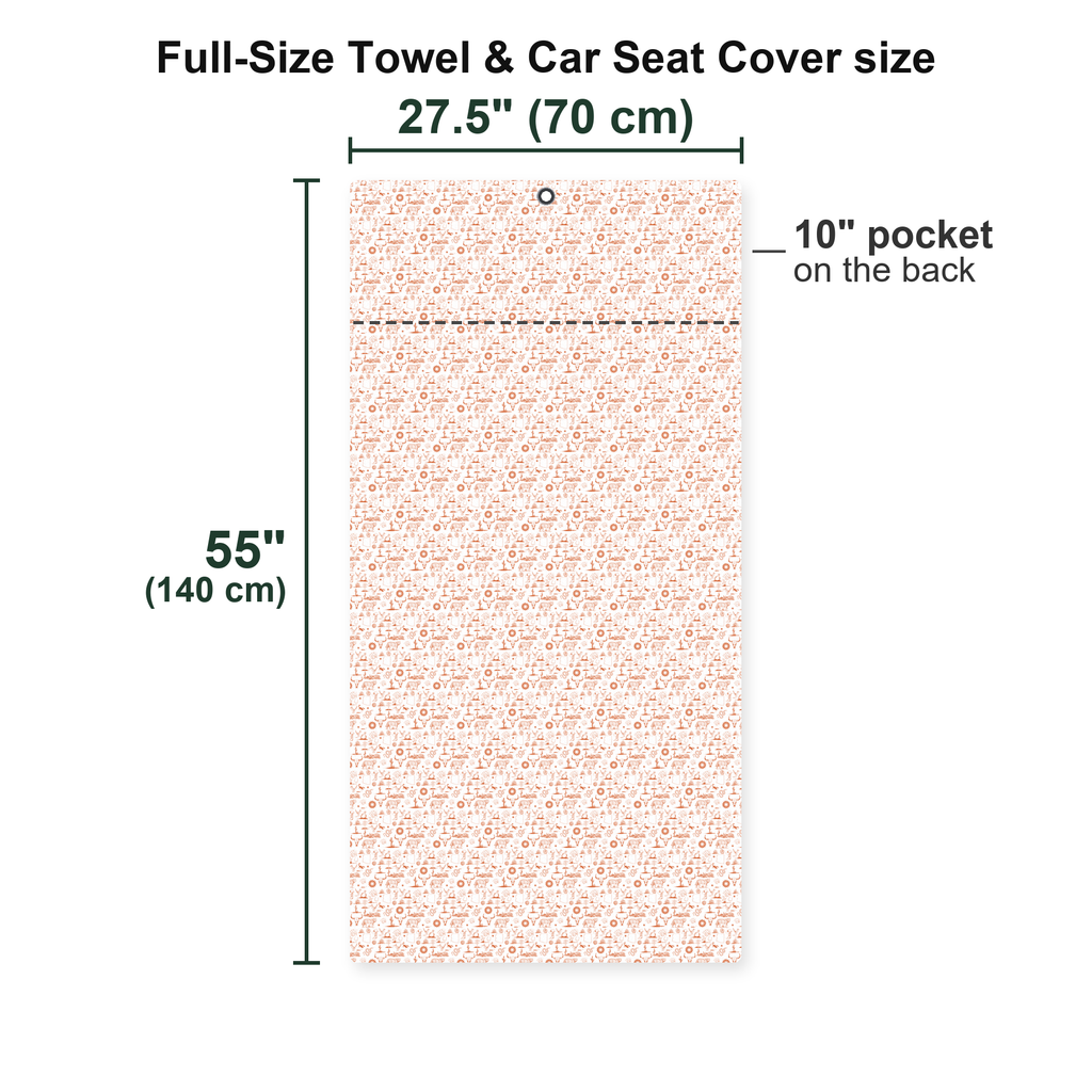 Desert Born Full-Size Towel & Car Seat Cover - Size Chart