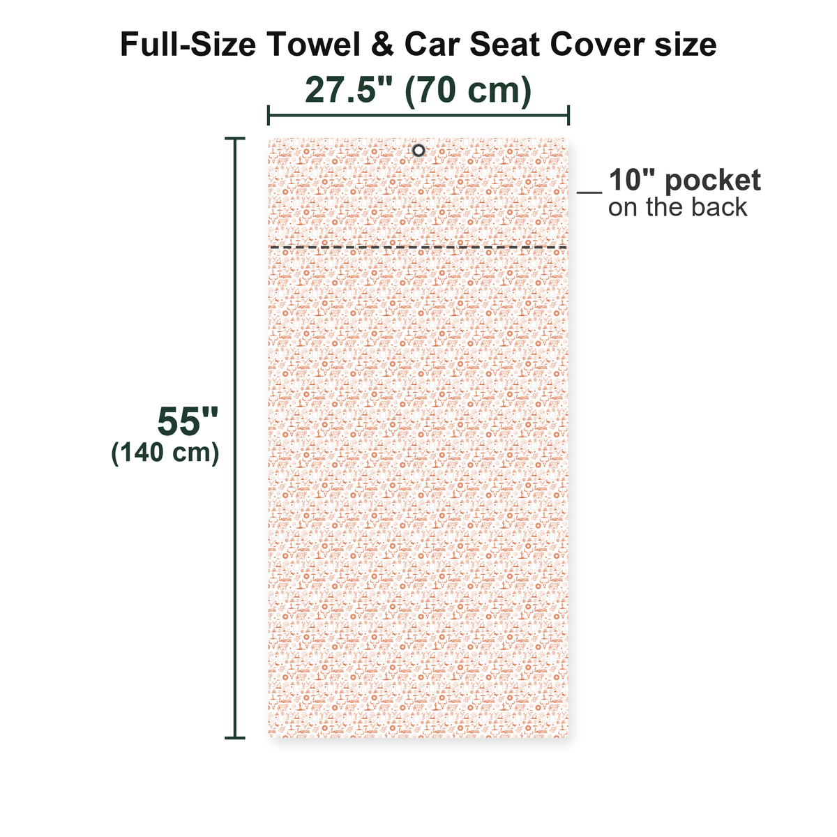 Desert Born Full-Size Towel & Car Seat Cover - Size Chart