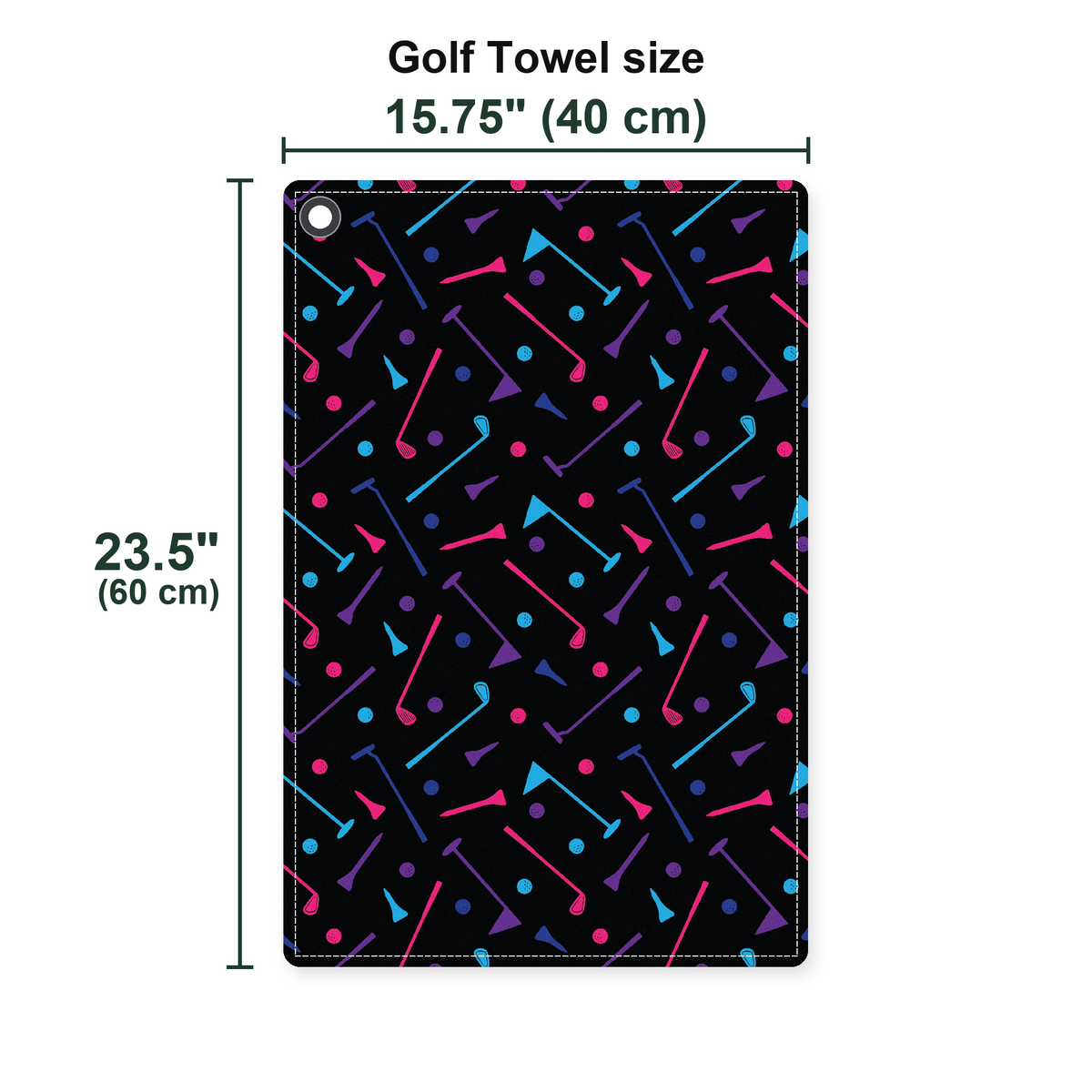 Dings Golf Golf Towel - Size Chart