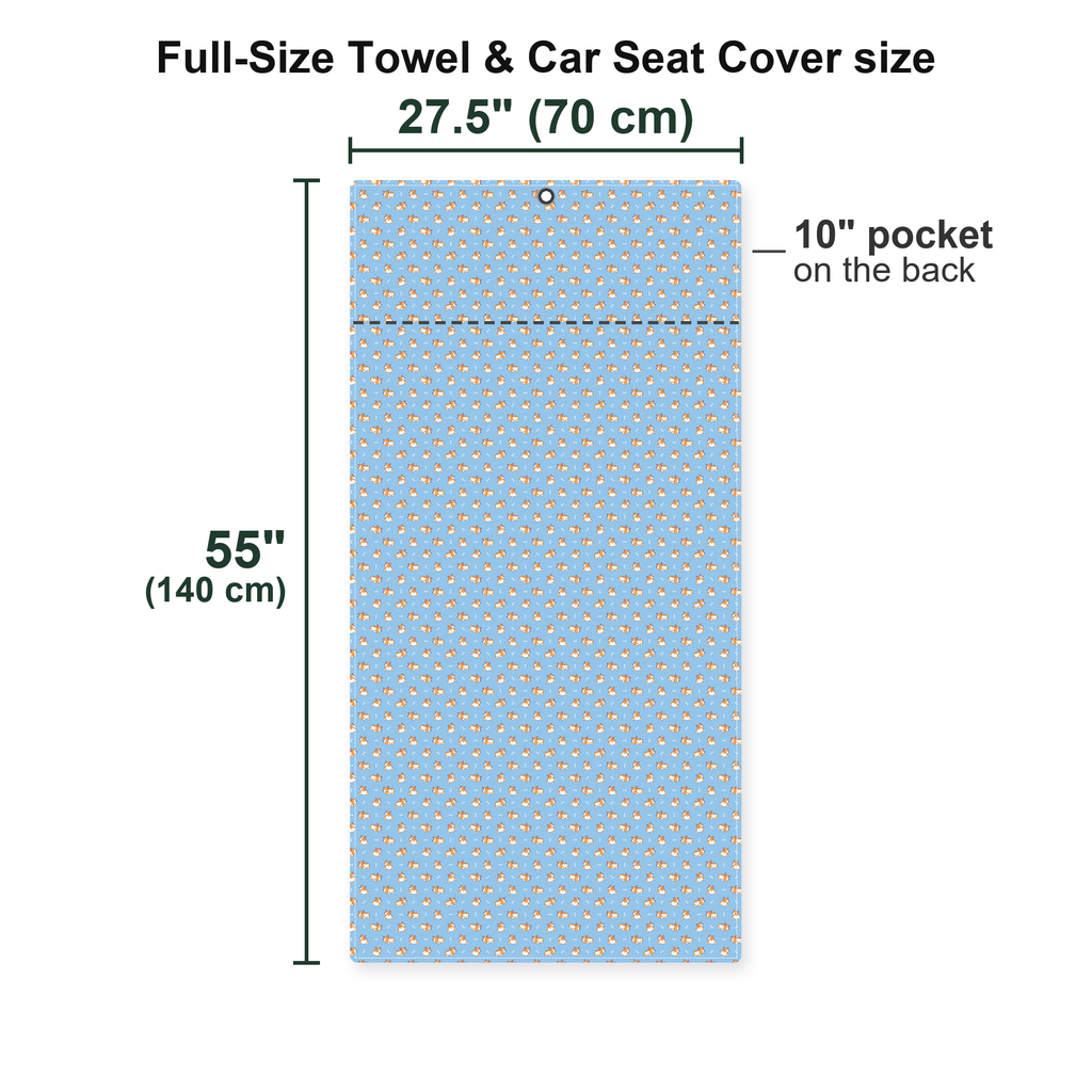 Doggy Style Full-Size Towel & Car Seat Cover - Size Chart