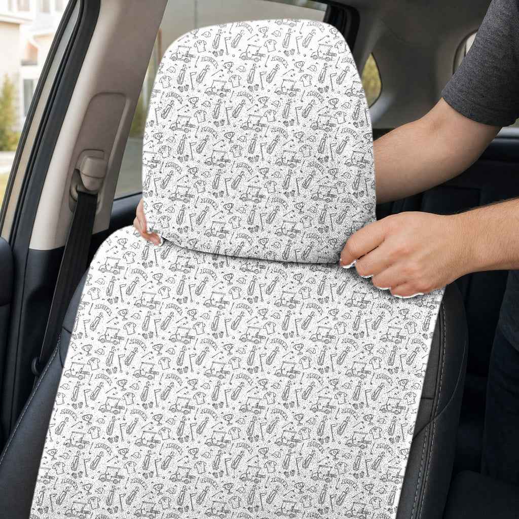 Doodle Golf Full-Size Towel & Car Seat Cover - Headrest Pocket