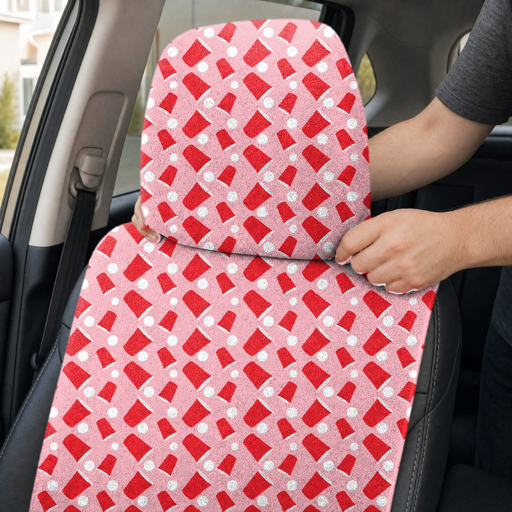 Drinkers Cup Red Solo Cup Full-Size Towel & Car Seat Cover - Headrest Pocket