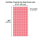 Drinkers Cup Red Solo Cup Full-Size Towel & Car Seat Cover - Size Chart