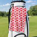 Drinkers Cup Red Solo Cup Golf Towel - Hanging on a Golf Bag