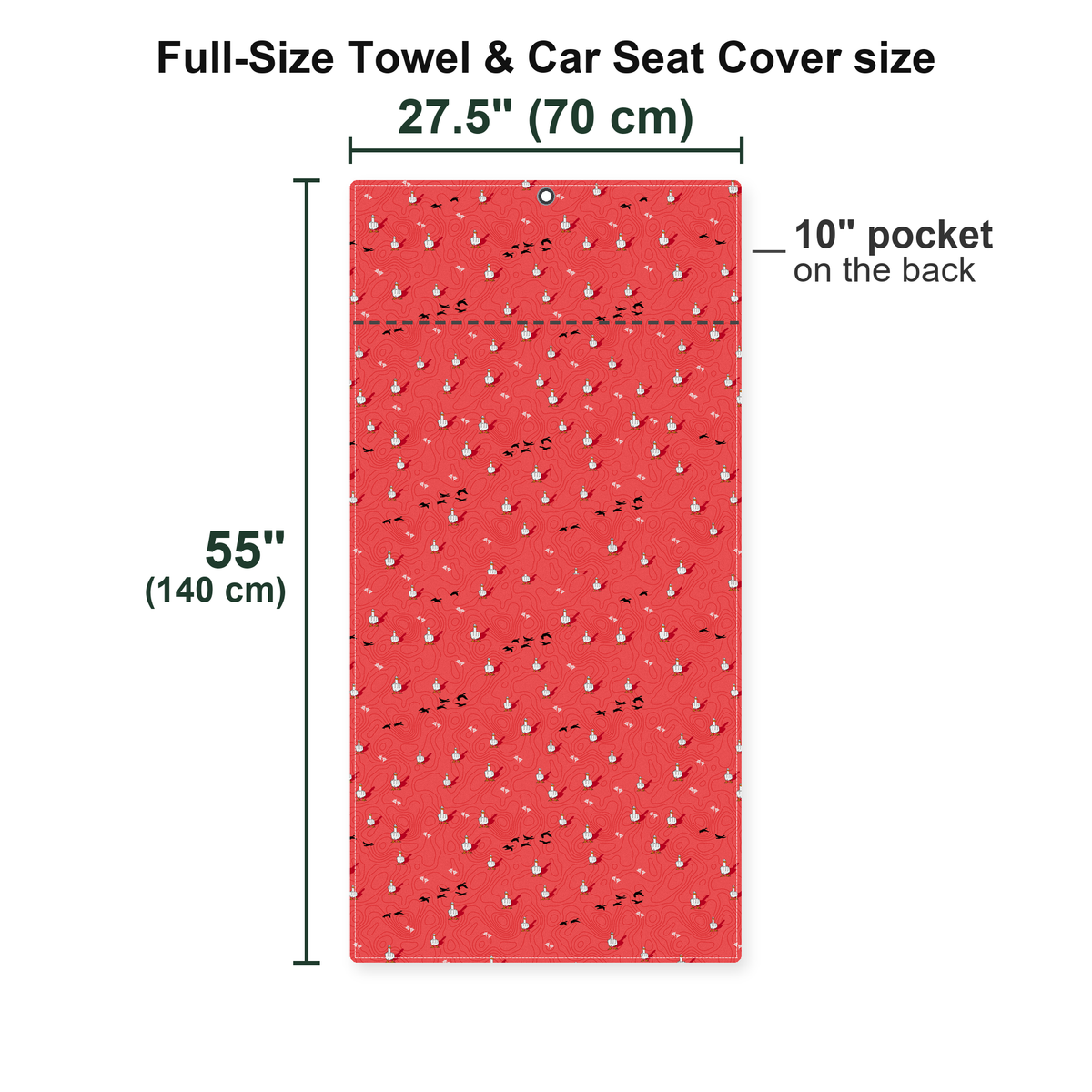 Duck You Full-Size Towel & Car Seat Cover - Size Chart