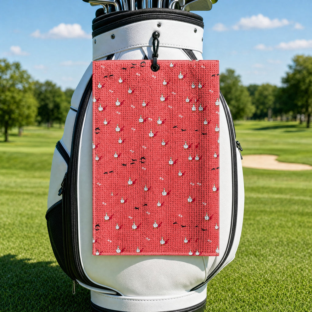 Duck You Golf Towel - Hanging on a Golf Bag