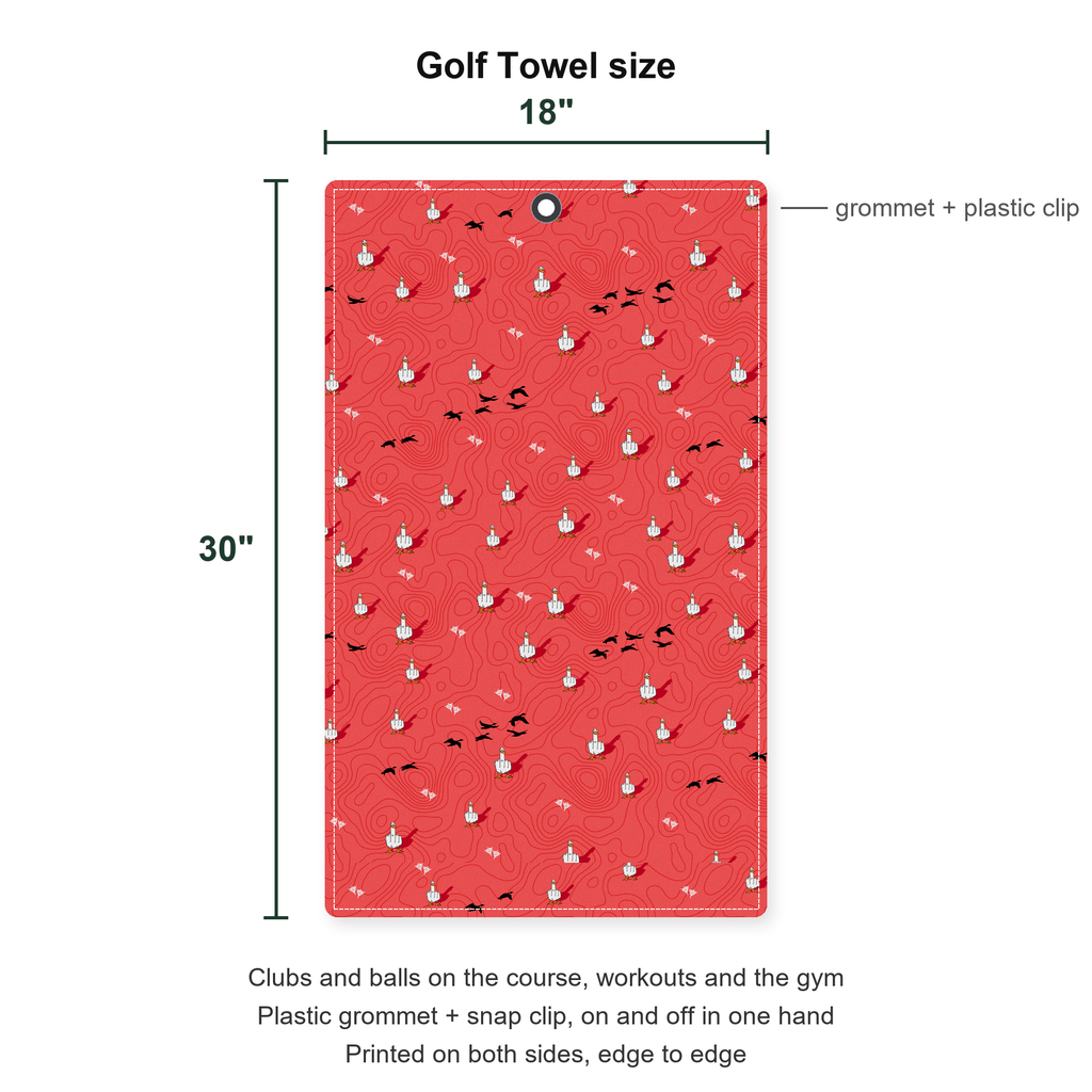Duck You Golf Towel - Size Chart