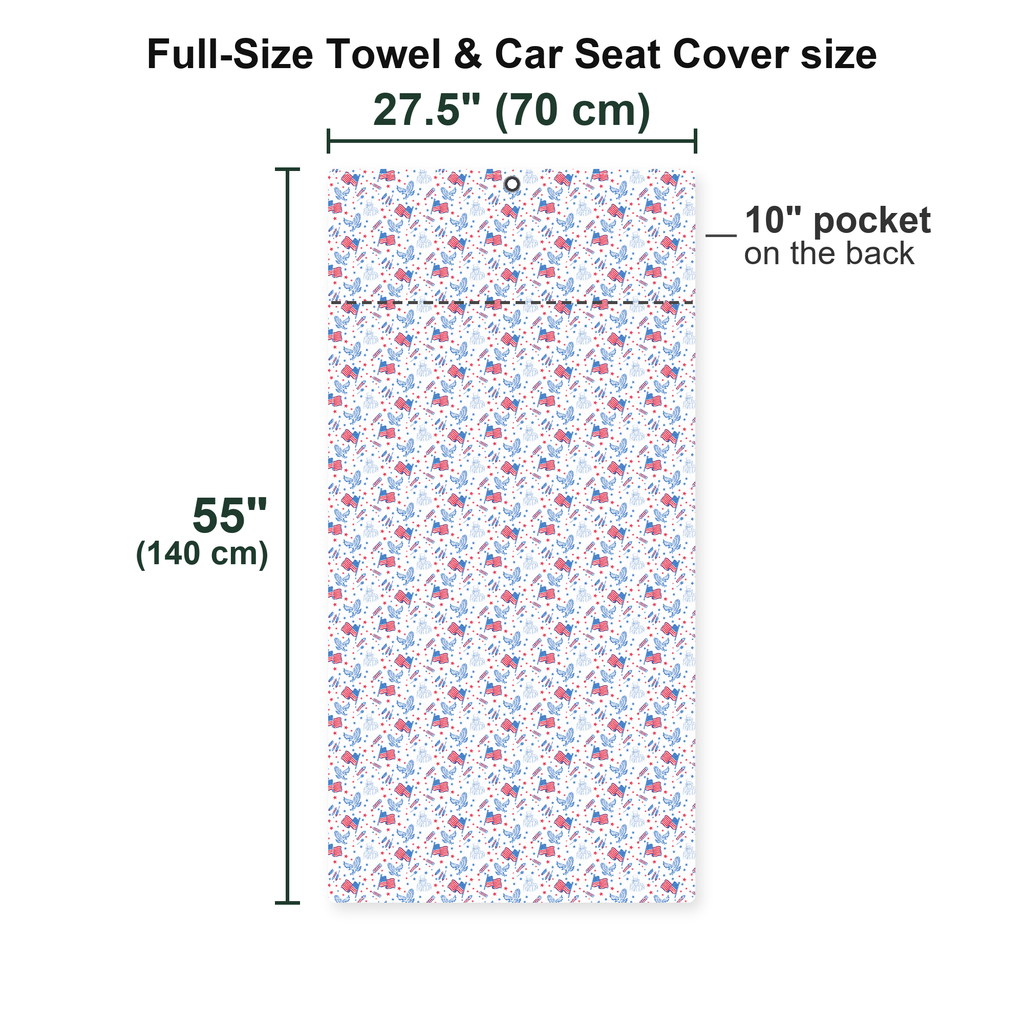 Eagle Spirit Full-Size Towel & Car Seat Cover - Size Chart
