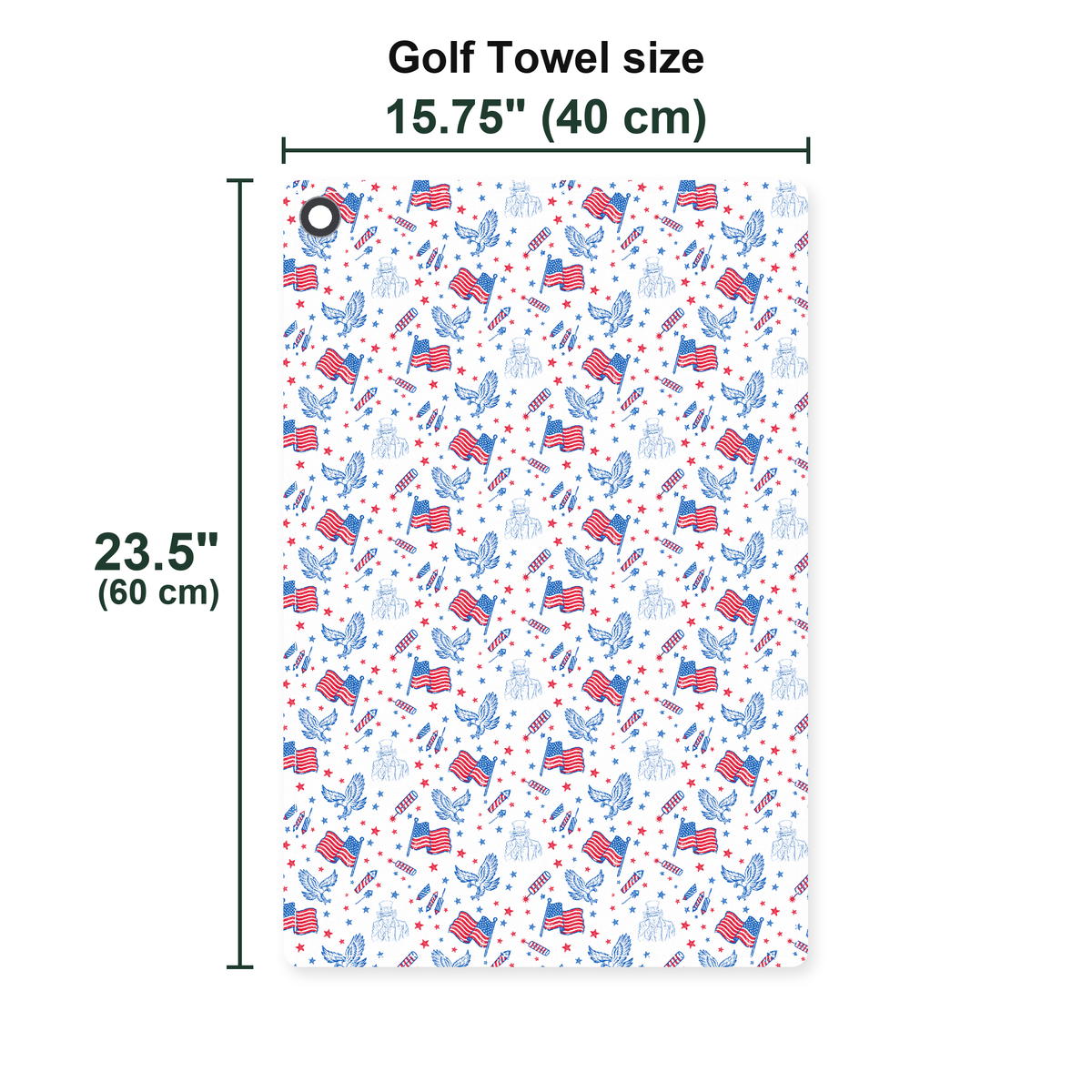 Eagle Spirit Golf Towel - Size Chart