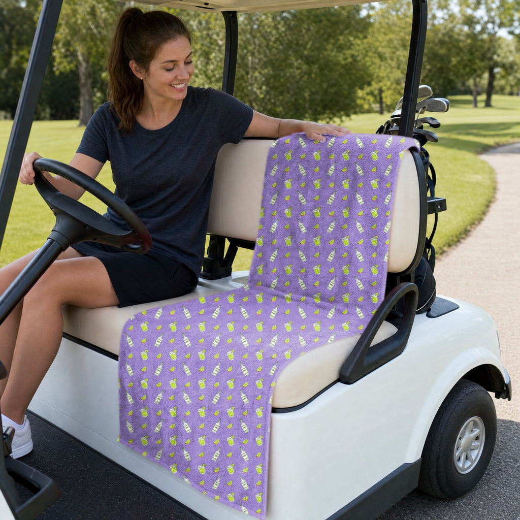 Earned Tequila Full-Size Towel & Car Seat Cover - On a Golf Cart Seat
