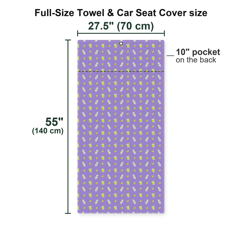 Earned Tequila Full-Size Towel & Car Seat Cover - Size Chart