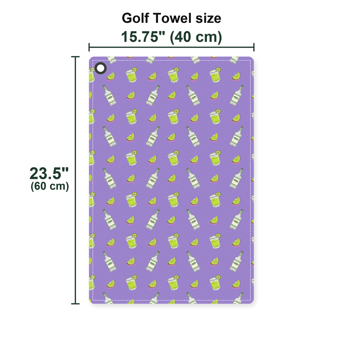 Earned Tequila Golf Towel - Size Chart