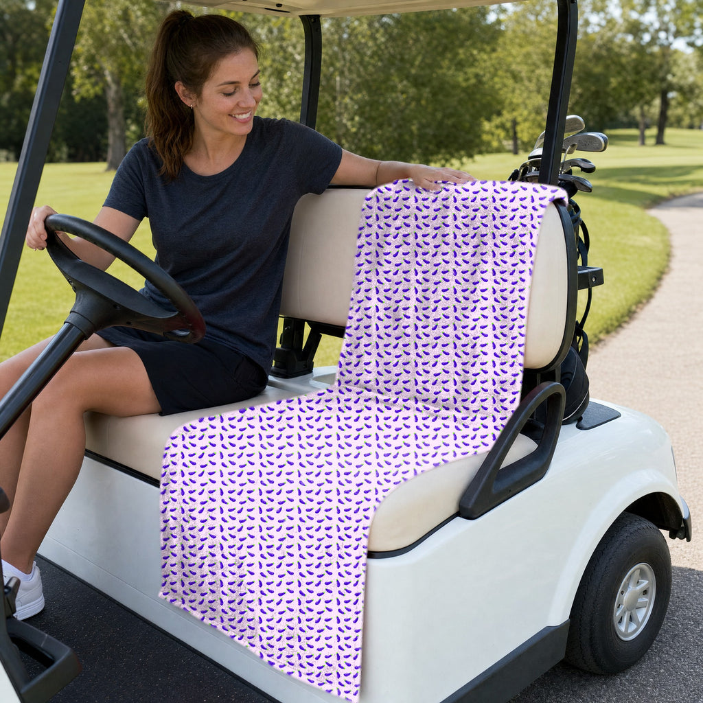 Eggplant Full-Size Towel & Car Seat Cover - On a Golf Cart Seat