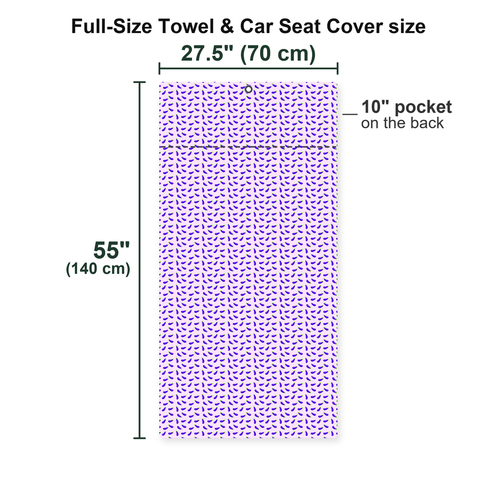 Eggplant Full-Size Towel & Car Seat Cover - Size Chart