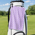 Eggplant Golf Towel - Hanging on a Golf Bag