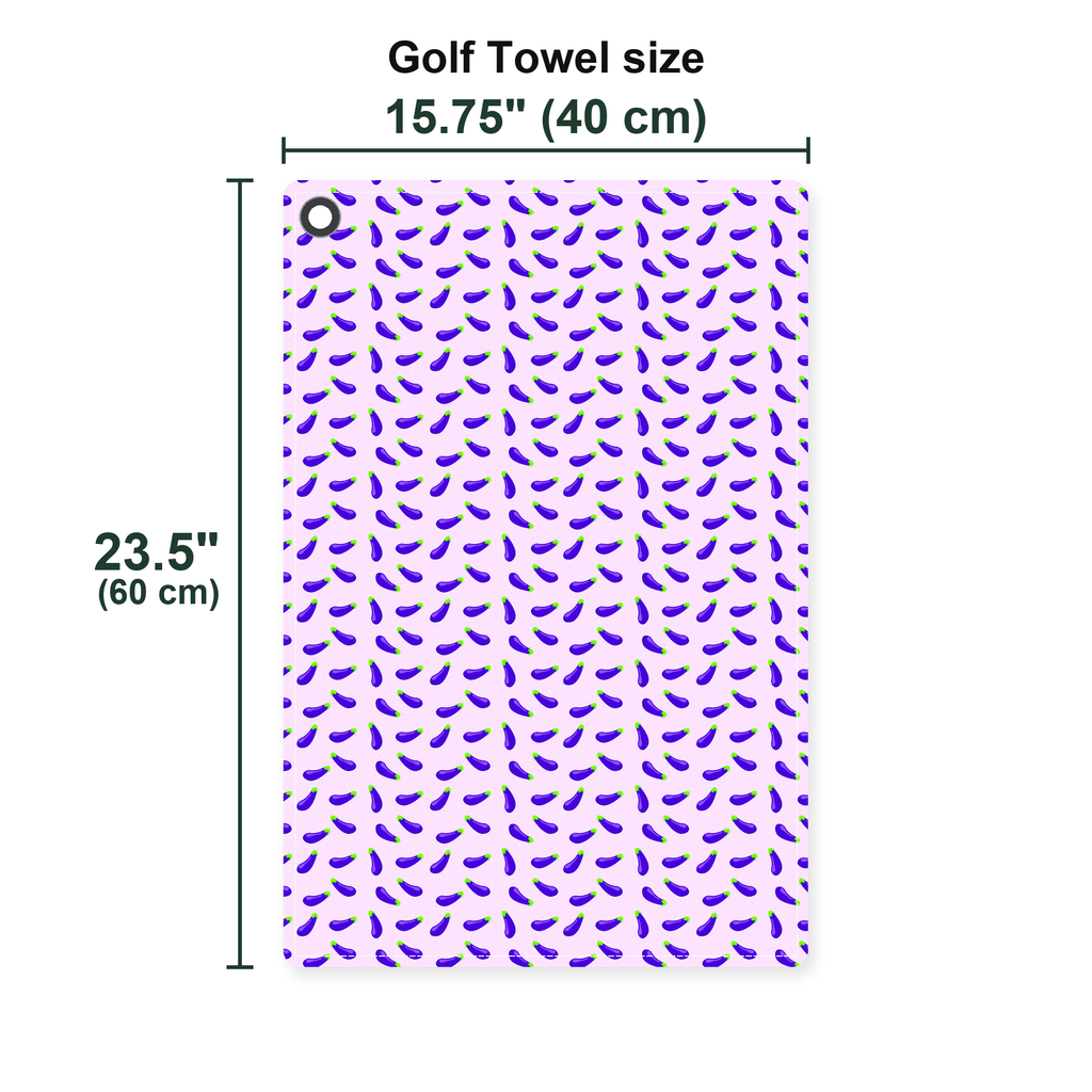 Eggplant Golf Towel - Size Chart