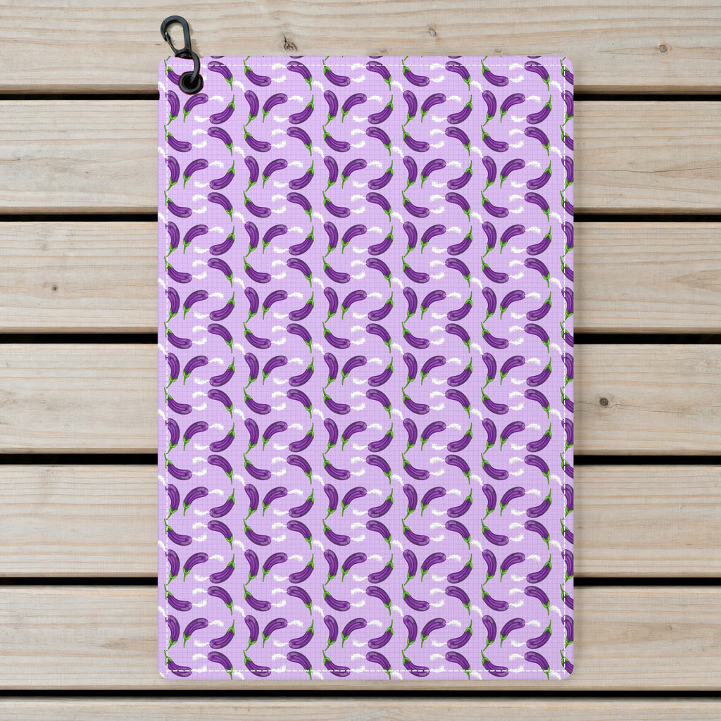 Eggplant Is Filled With Milk Golf Towel - Laid Flat