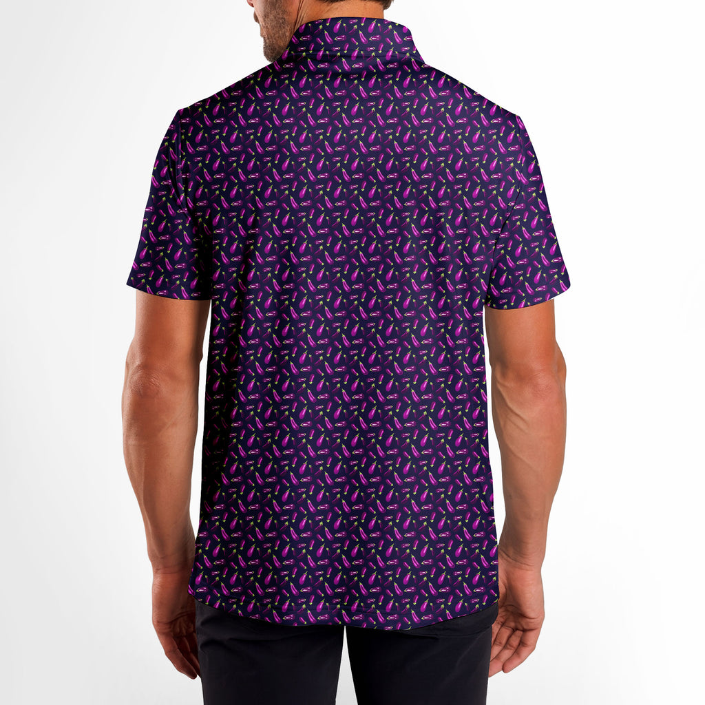 Eggplanting Polo Shirt For Men - M-BACK