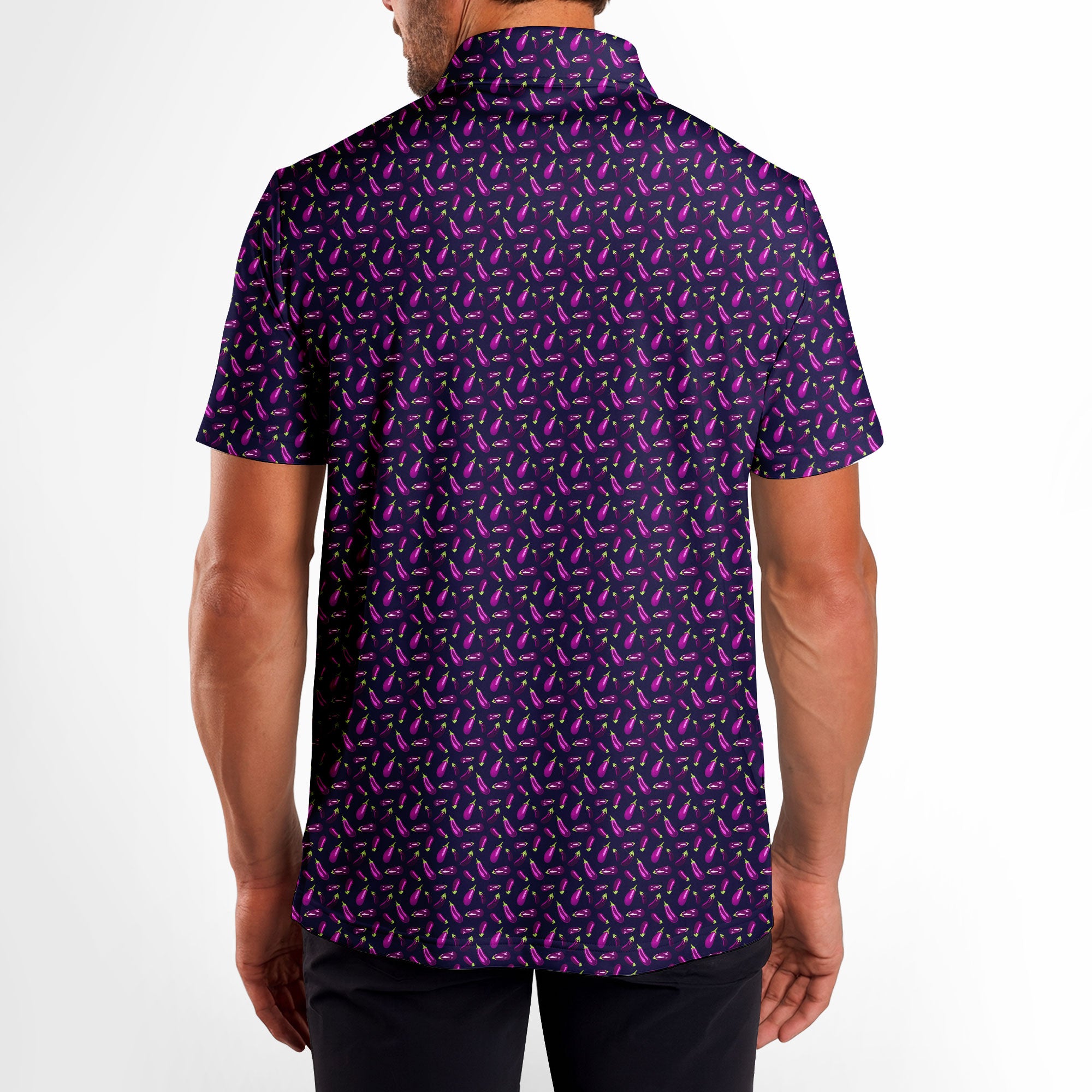 Eggplanting Polo Shirt For Men - M-BACK
