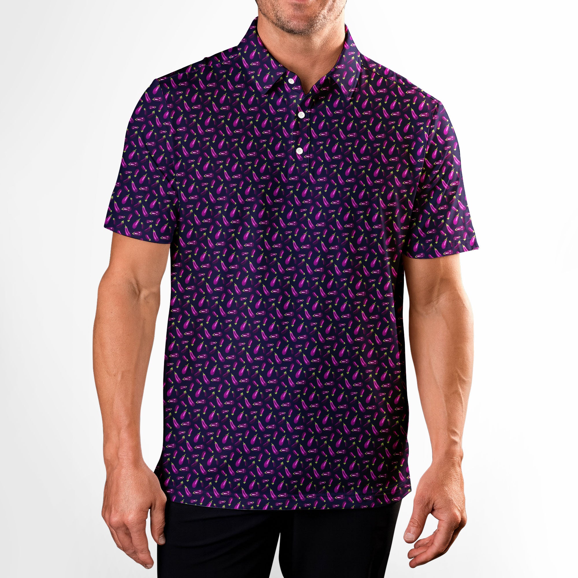 Eggplanting Polo Shirt For Men - M-FRONT