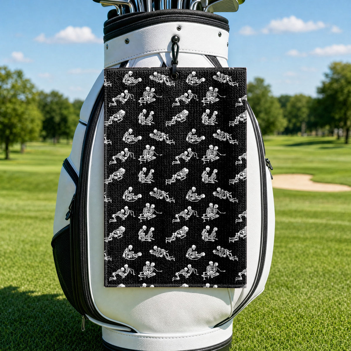 Endless Love Golf Towel - Hanging on a Golf Bag