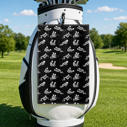 Endless Love Golf Towel - Hanging on a Golf Bag