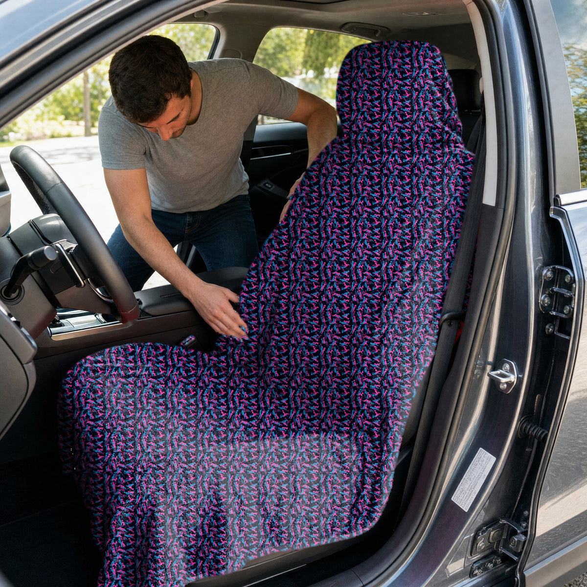 Exercise In The Midnight Full-Size Towel & Car Seat Cover - In the Car