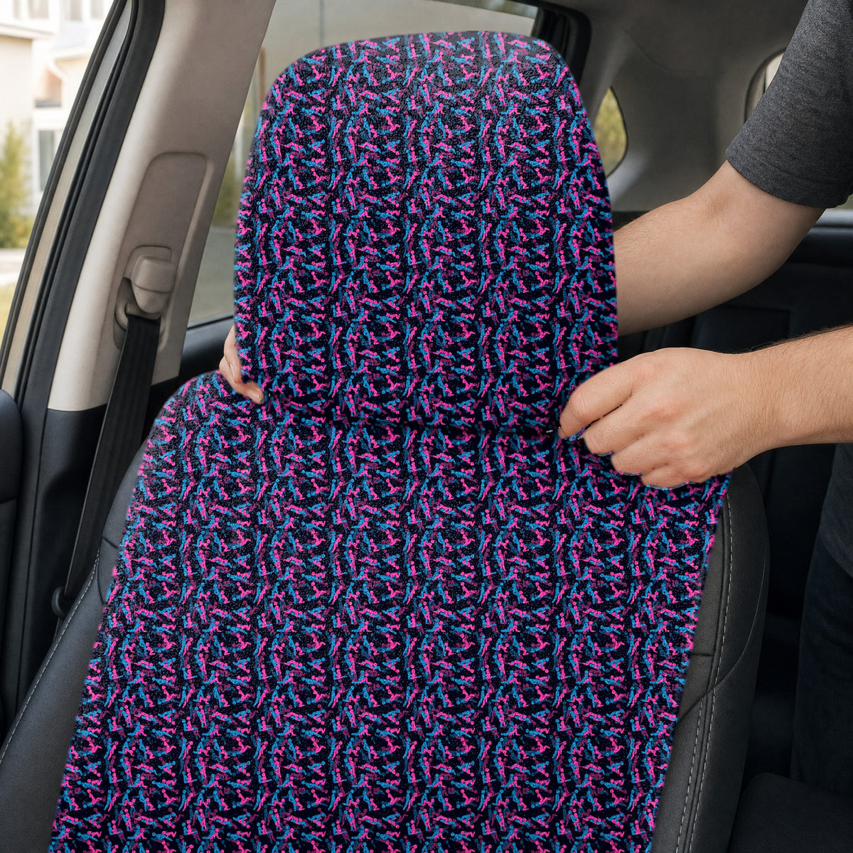 Exercise In The Midnight Full-Size Towel & Car Seat Cover - Headrest Pocket