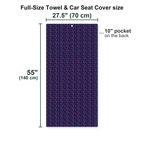 Exercise In The Midnight Full-Size Towel & Car Seat Cover - Size Chart