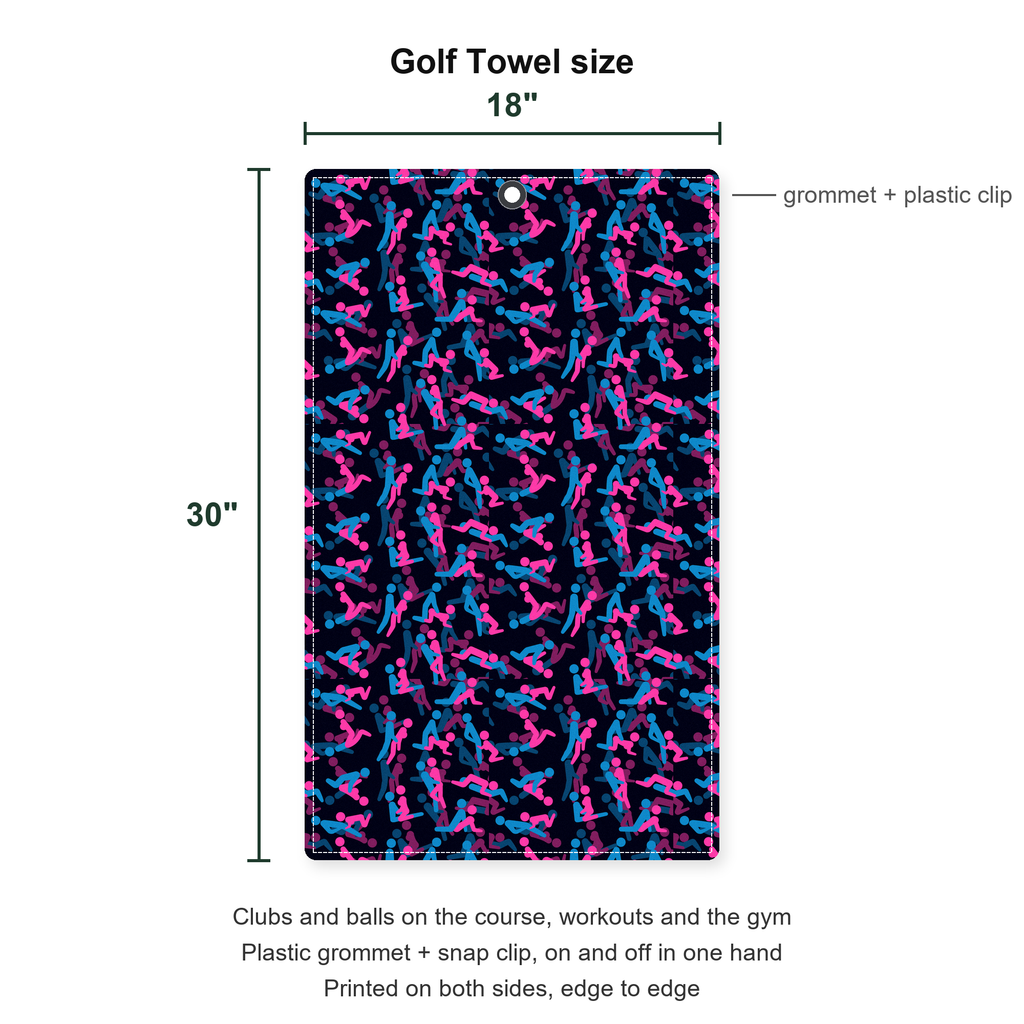 Exercise In The Midnight Golf Towel - Size Chart