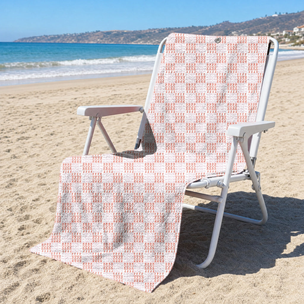 F#@K Pink Full-Size Towel & Car Seat Cover - On a Beach Chair