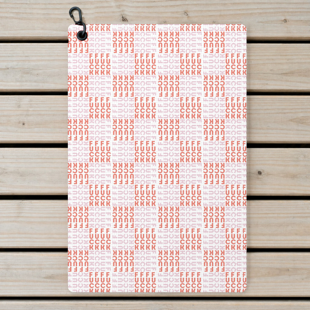 F#@K Pink Golf Towel - Laid Flat