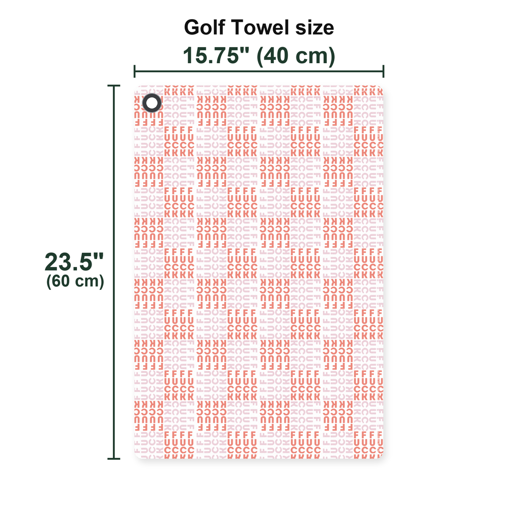 F#@K Pink Golf Towel - Size Chart
