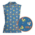 Duck Hook-Women Sleeveless Polo Shirt-Gerbera Prints