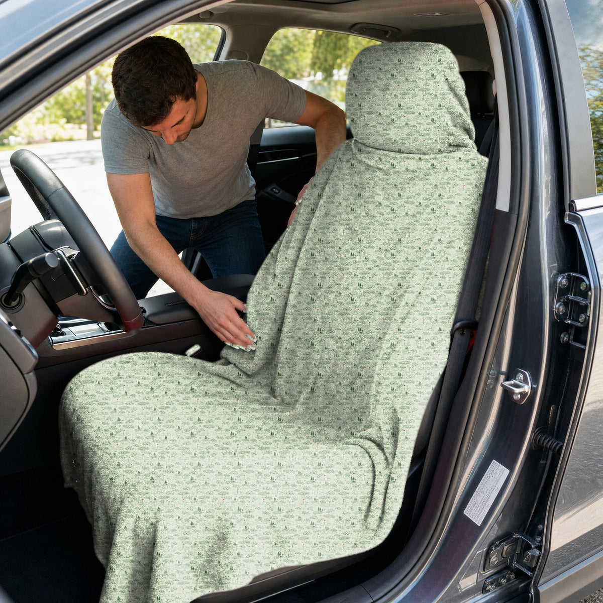 Fairway Blossom Full-Size Towel & Car Seat Cover - In the Car