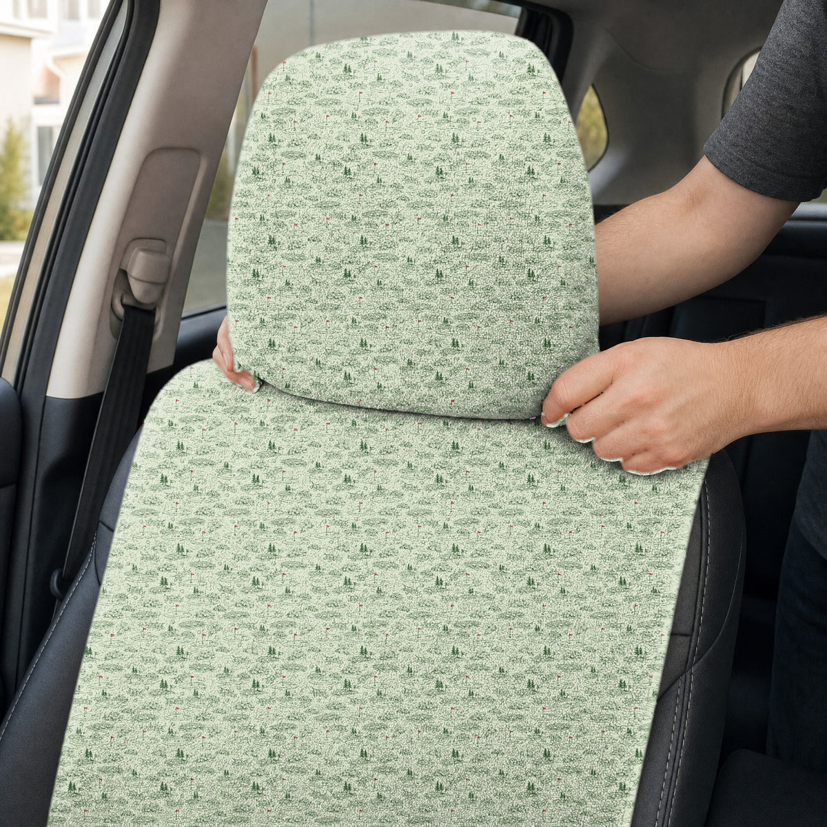 Fairway Blossom Full-Size Towel & Car Seat Cover - Headrest Pocket