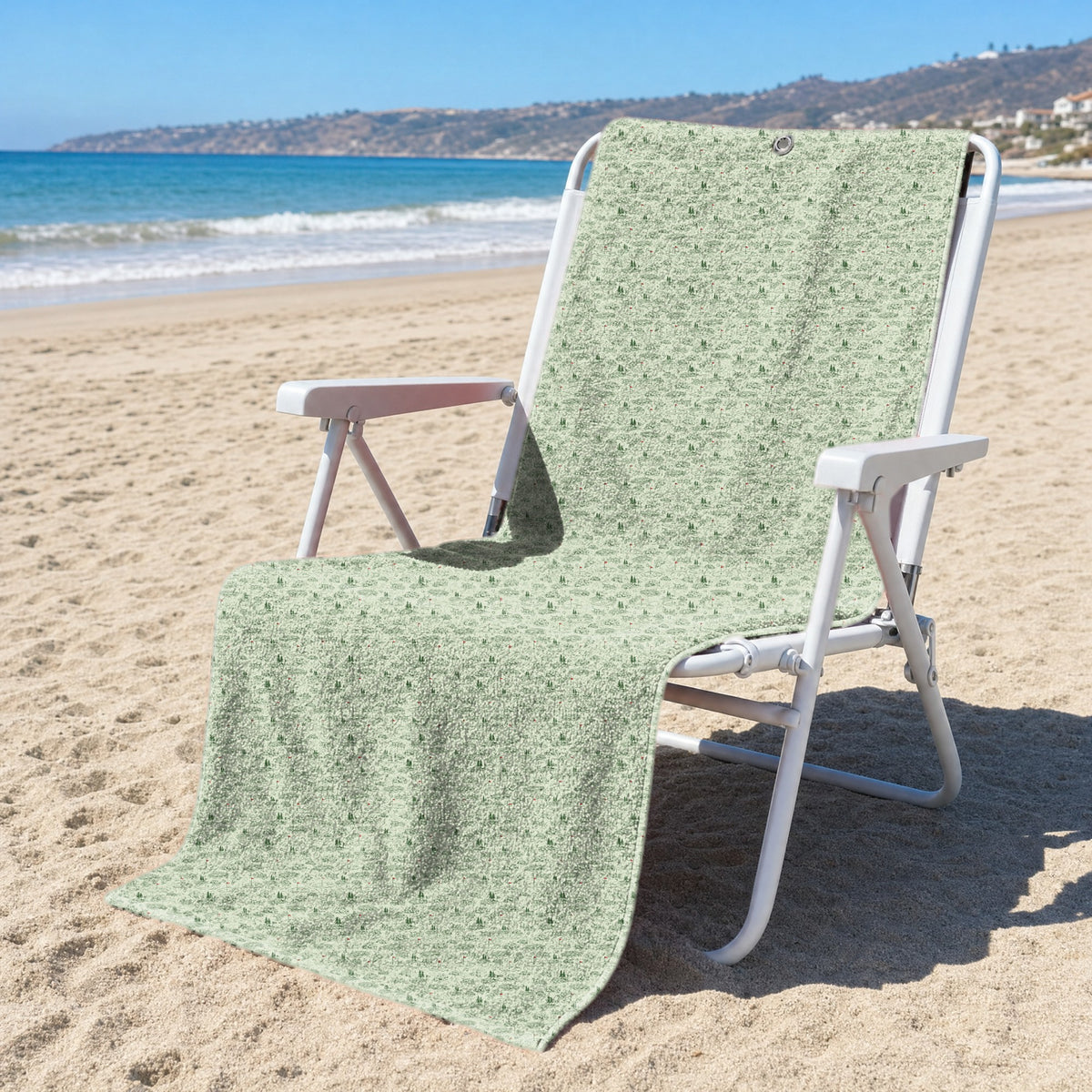 Fairway Blossom Full-Size Towel & Car Seat Cover - On a Beach Chair