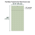 Fairway Blossom Full-Size Towel & Car Seat Cover - Size Chart