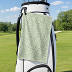 Fairway Blossom Golf Towel - Hanging on a Golf Bag