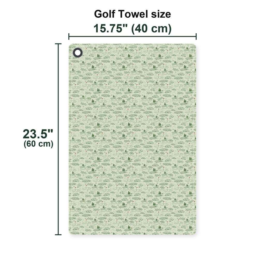 Fairway Blossom Golf Towel - Size Chart