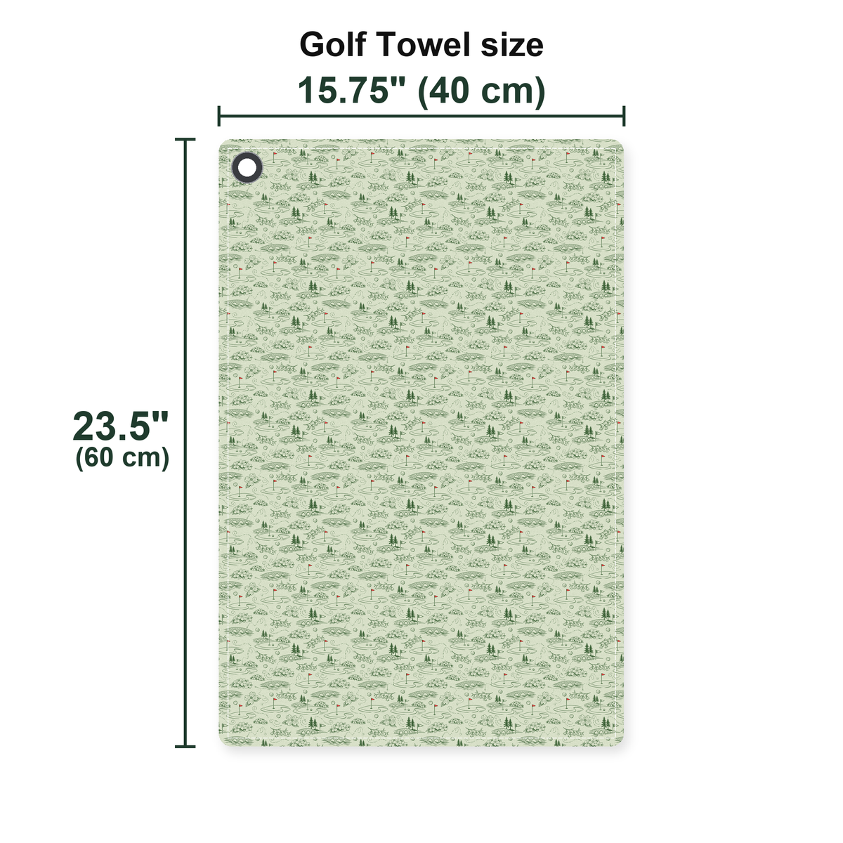 Fairway Blossom Golf Towel - Size Chart