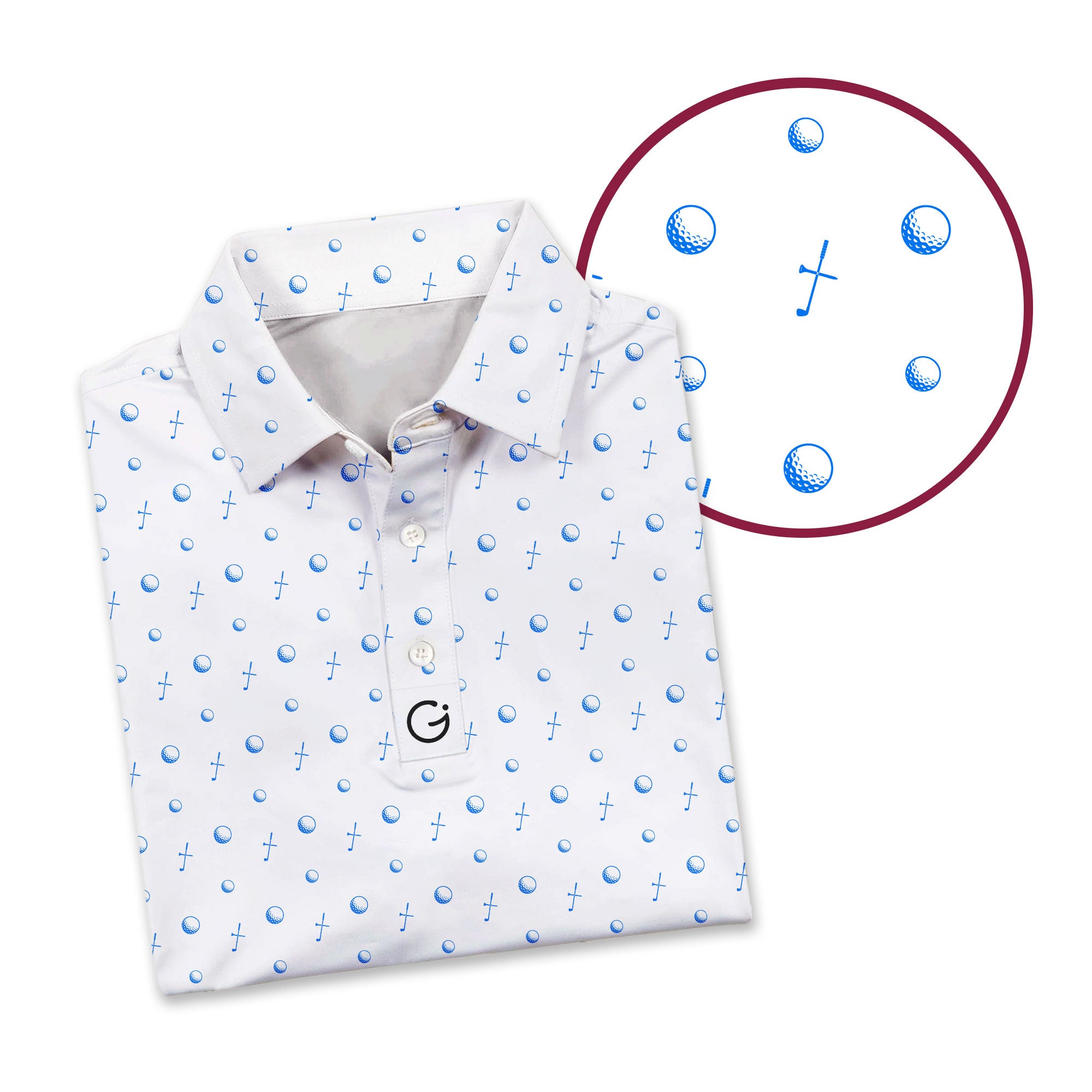 Faithful Fairway Polo Shirt For Men - Detail Close-up