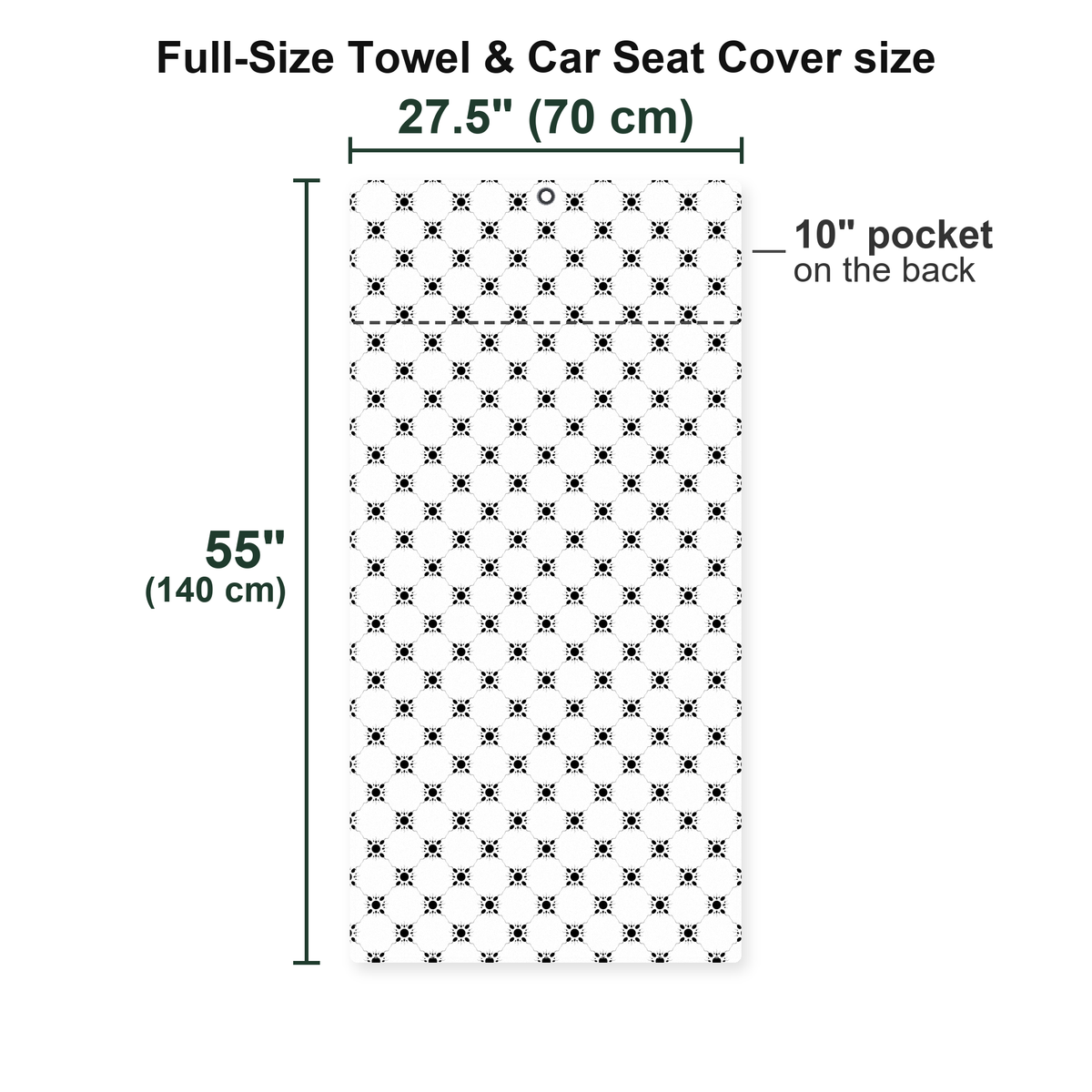 Fertilization Full-Size Towel & Car Seat Cover - Size Chart