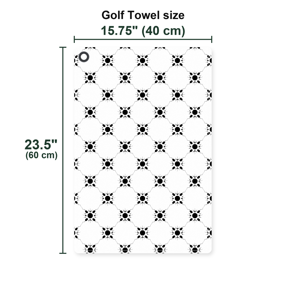 Fertilization Golf Towel - Size Chart