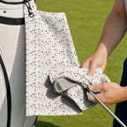 Fiesta Fairways Golf Towel - Cleaning a Club