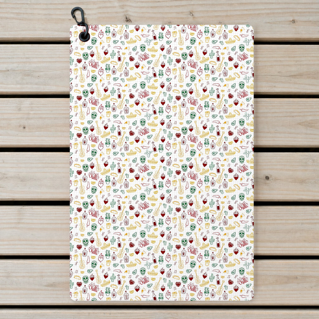 Fiesta Fairways Golf Towel - Laid Flat