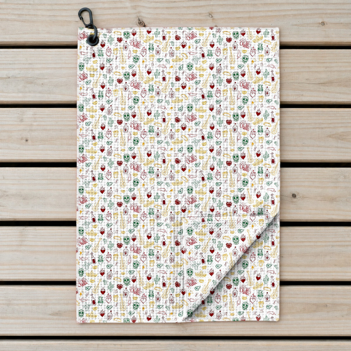 Fiesta Fairways Golf Towel - Laid Flat