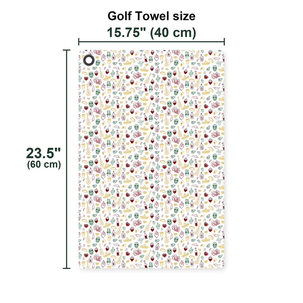 Fiesta Fairways Golf Towel - Size Chart
